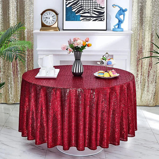 120 inch Round Sequin Tablecloth Wedding Arch, Glitter Tablecloth Arbor for Bridal Shower Decorations, Birthday, Wedding