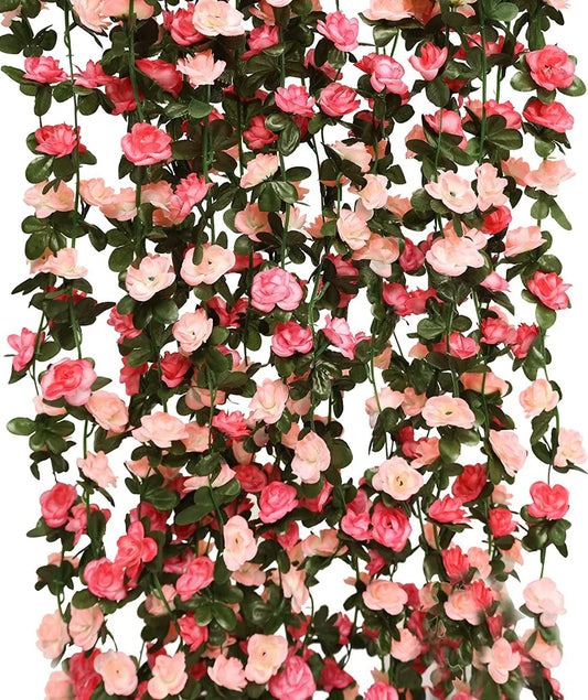 8pcs 65.6Ft Flower Garland, Fake Rose Vine Artificial Flowers Ivy Garland for Wedding Arch