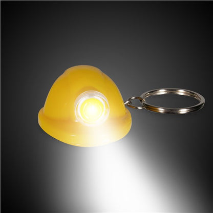 Yellow Construction Hat LED Keychain