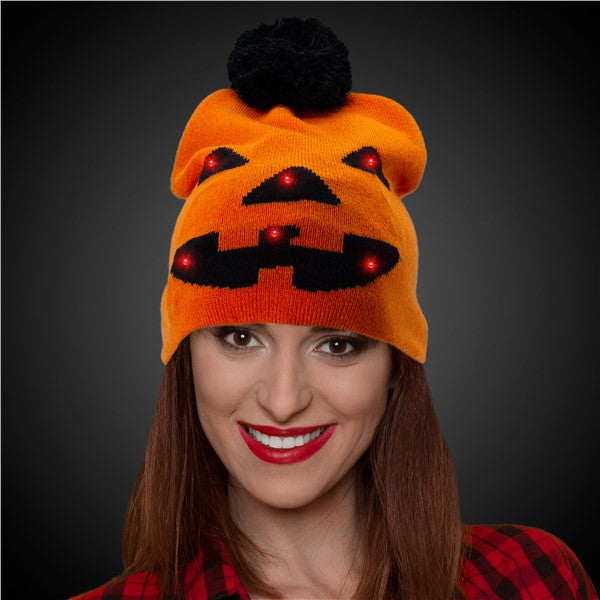 LED Pumpkin Knit Beanie