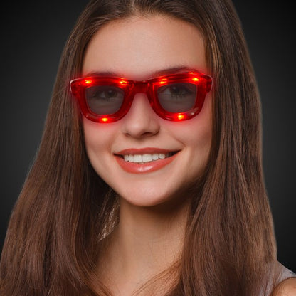 Red LED Retro Sunglasses