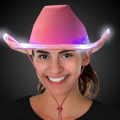 LED Pink Iridescent Cowboy Hat