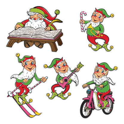 Vintage Santa & Elves Cutouts (5 Per pack)