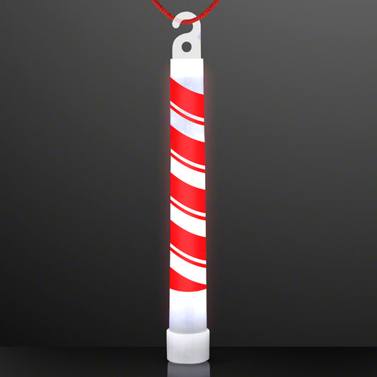 Candy Cane White Christmas Glow Sticks (25 Per Pack)