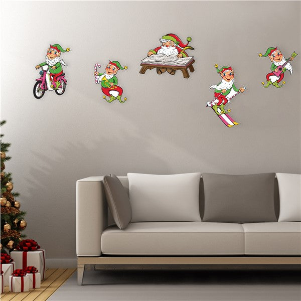 Vintage Santa & Elves Cutouts (5 Per pack)