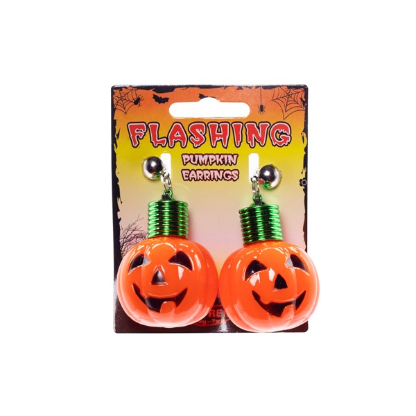 LED Jumbo Pumpkin Clip-On Earrings