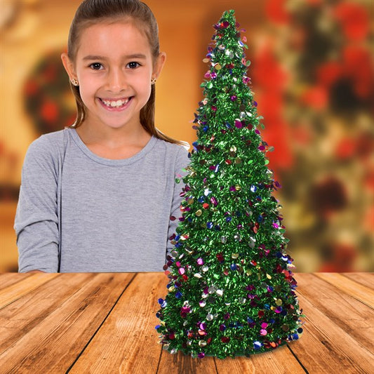 Christmas Tinsel Tree 24" Centerpiece