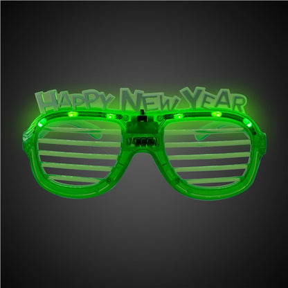 LED New Year Green Slotted Shades