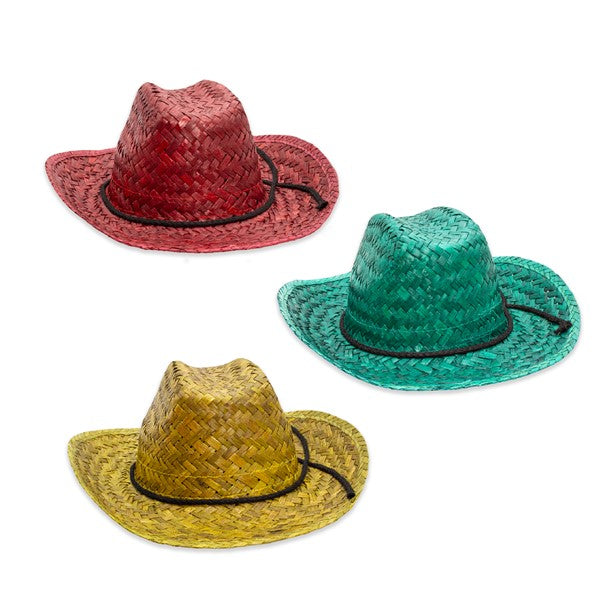 Colorful Straw Cowboy Hats (Per 12 pack)