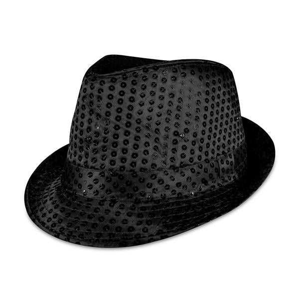 LED Black Sequin Fedora Hat