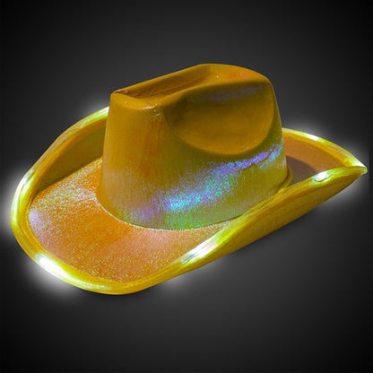 LED Yellow Iridescent Cowboy Hat