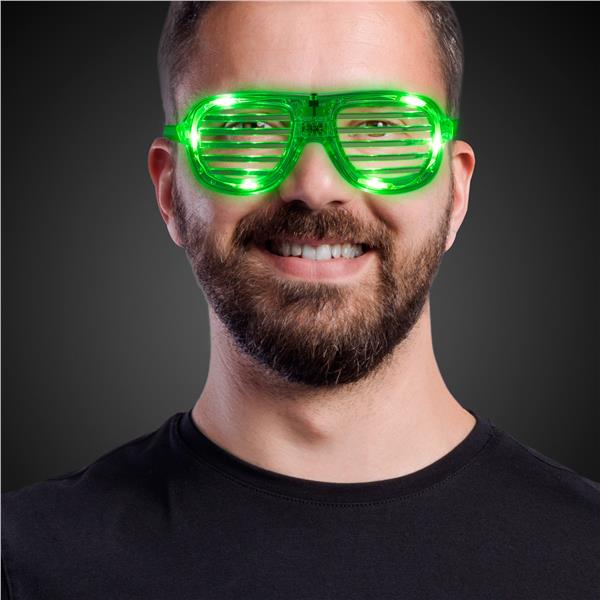 LED Green Slotted Glasses