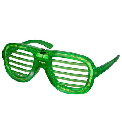 LED Green Slotted Glasses