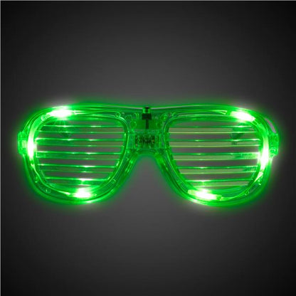 LED Green Slotted Glasses