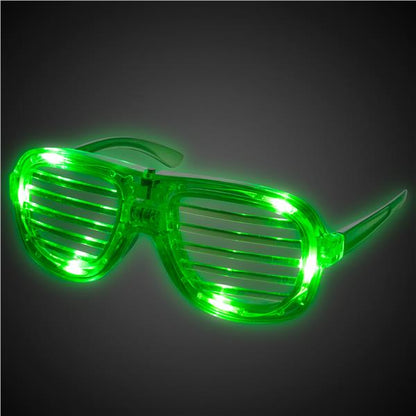 LED Green Slotted Glasses