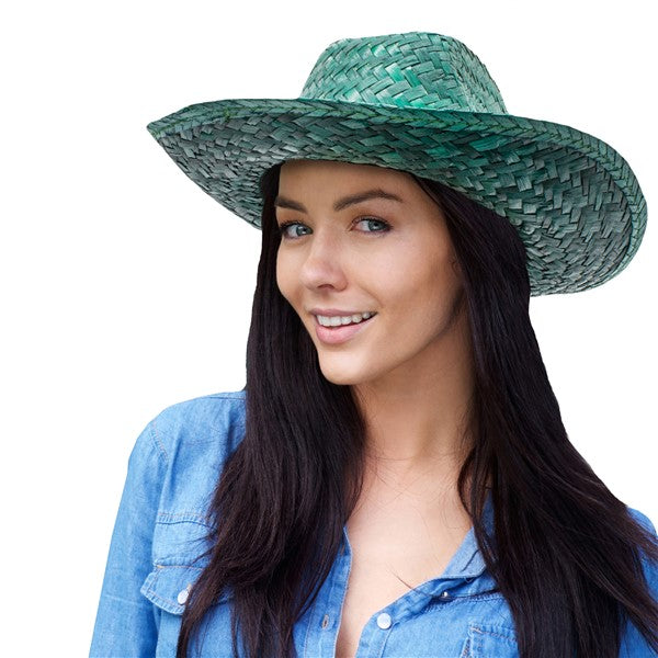 Colorful Straw Cowboy Hats (Per 12 pack)