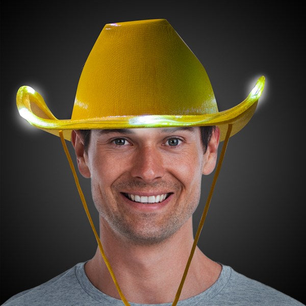 LED Yellow Iridescent Cowboy Hat