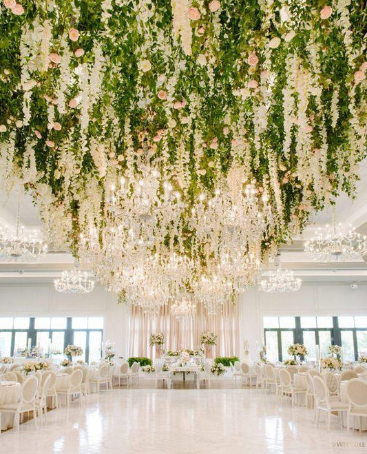 Artificial Fake Wisteria Vine Ratta Hanging Garland for Wedding Decorations