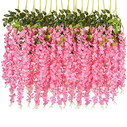 Artificial Fake Wisteria Vine Ratta Hanging Garland for Wedding Decorations