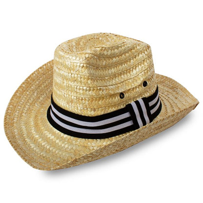 Straw Cowboy Hat with Strap