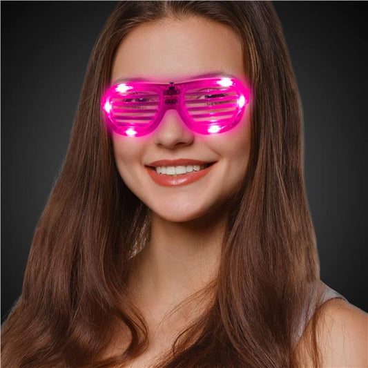 LED Pink Slotted Glasses