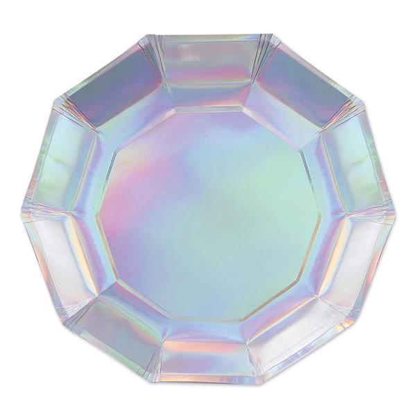 Iridescent 9" Plates (8 Per pack)