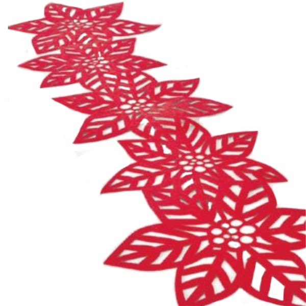 Poinsettia Die Cut Table Runner