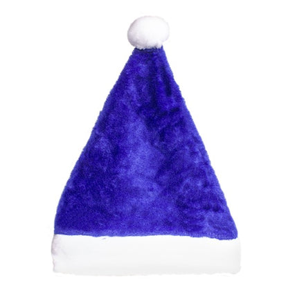 Royal Blue Plush Santa Hat