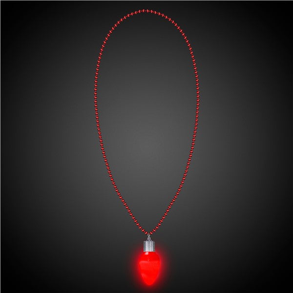 LED Red Bulb Bead Necklace