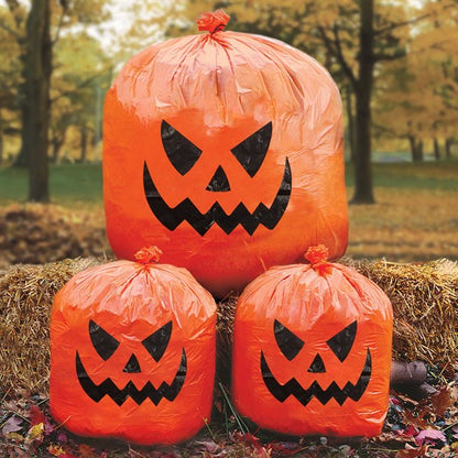 Jack-O-Lantern Lawn Bags (3 per pack)