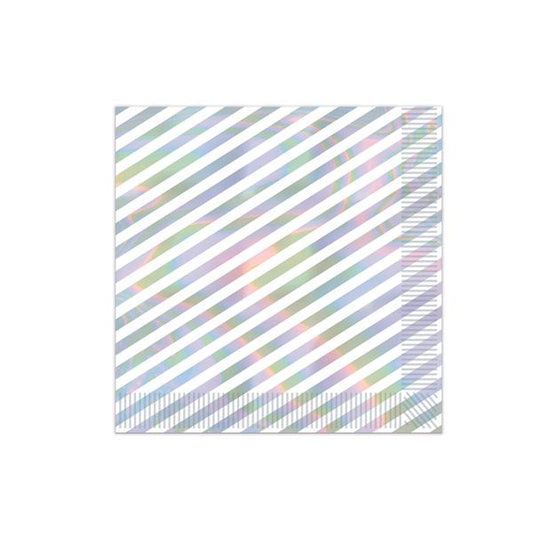 Iridescent Stripes Beverage Napkins(16 Per pack)