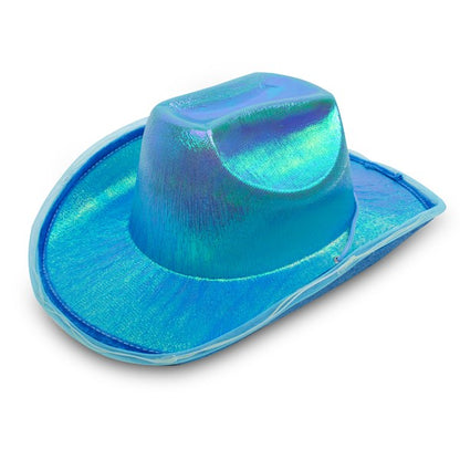 LED Blue Iridescent Cowboy Hat