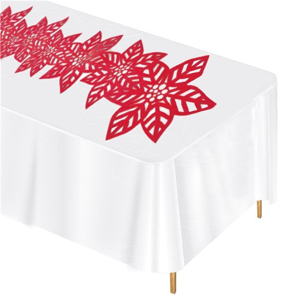 Poinsettia Die Cut Table Runner