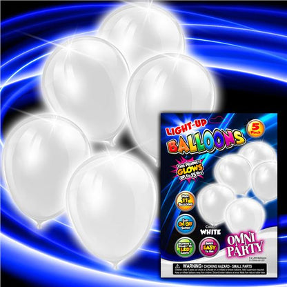 White LED Balloons (5 per pack)