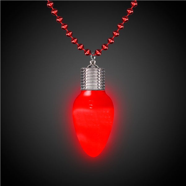 LED Red Bulb Bead Necklace