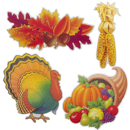 Thanksgiving Cutouts (Per 4 pack)