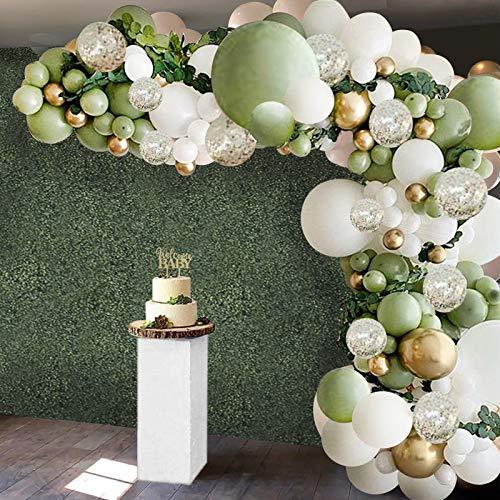 127pcs Olive Green Balloons Arch Garland Kit - White Olive Green Gold Confetti Balloons Set for Wedding Birthday Baby Shower Party Decorations