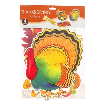 Thanksgiving Cutouts (Per 4 pack)