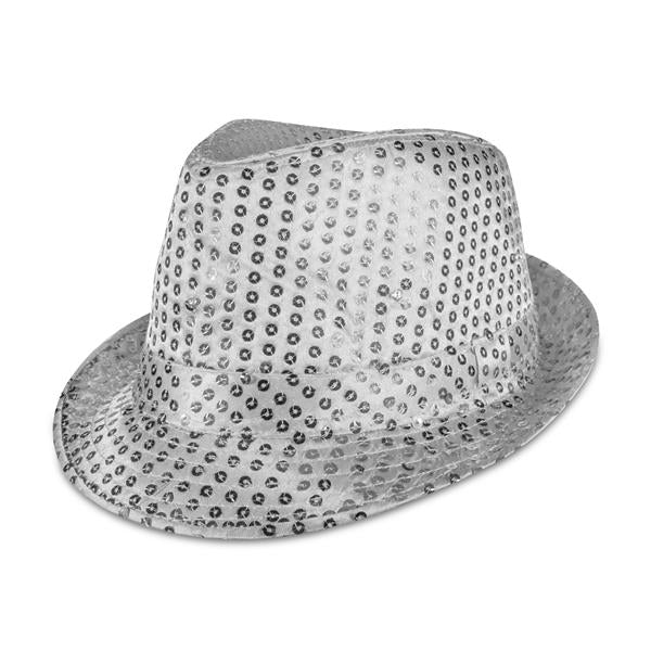 LED Silver Sequin Fedora Hat