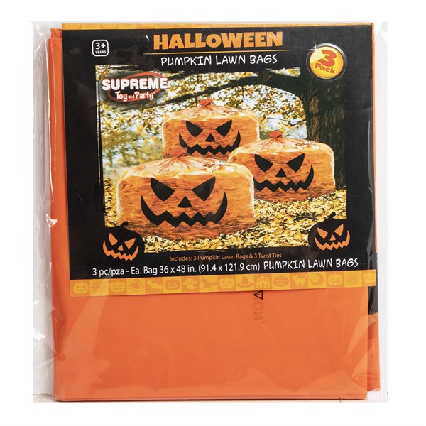 Jack-O-Lantern Lawn Bags (3 per pack)