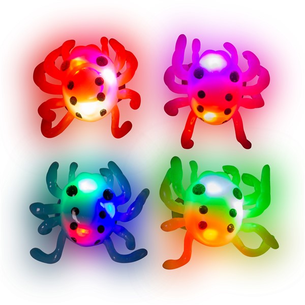 LED Spider Jelly Rings (24 Per pack)