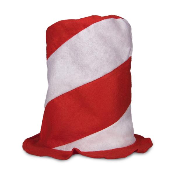 Red & White Striped Stove Pipe Hats (12 Per pack)