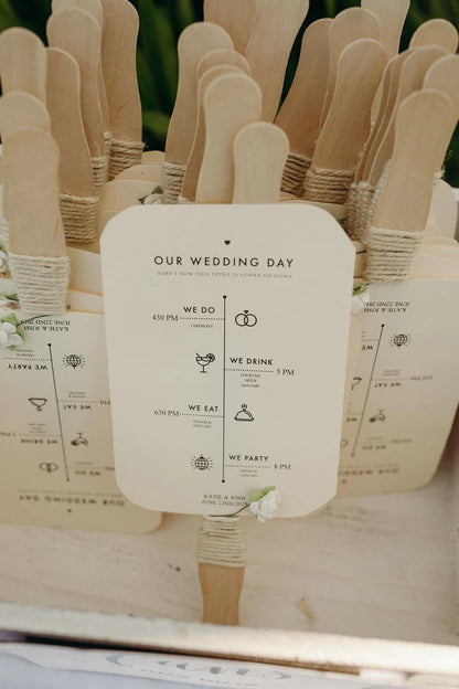 50PCS Wedding Program Fans/ Rustic Minimalist Outdoor Wedding / DIY Wedding Program Fans