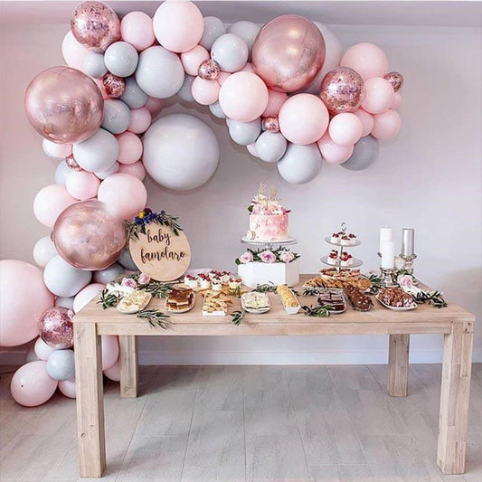 167Pcs/set Pink and Grey Balloon Arch Kit Set Birthday Wedding Baby Shower Bridal Shower Garland Decor