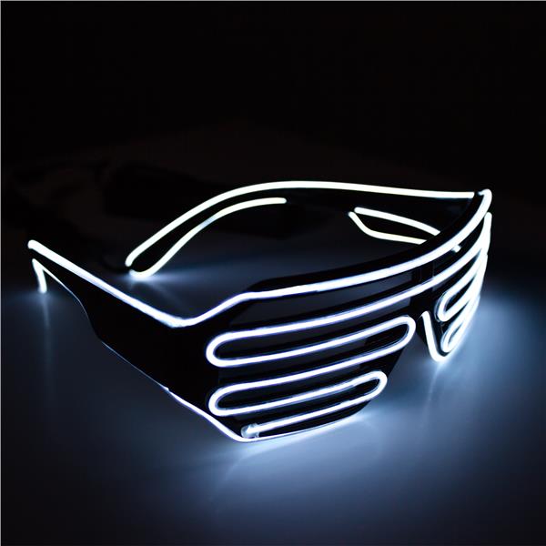 LED White Slotted EL Wire Eyeglasses