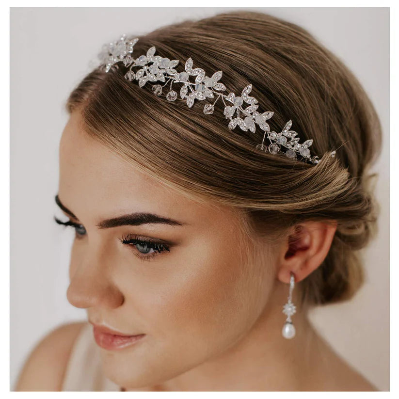 Silver Rhinestone Wedding Headband Tiara Crystal Headpiece Bridal Hair Accessories for Bride