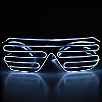 LED White Slotted EL Wire Eyeglasses