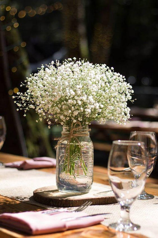 12pcs Artificial Baby's Breath Decorations, White Real Touch Flowers Fake Plants for Wedding Bouquets Centerpieces Floral Arrangements