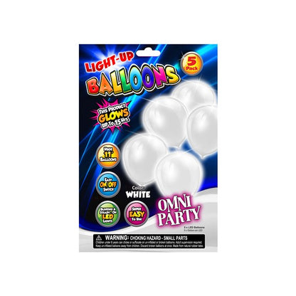 White LED Balloons (5 per pack)