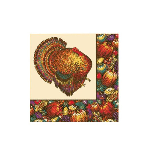 Autumn Turkey Beverage Napkins (Per 30 pack)